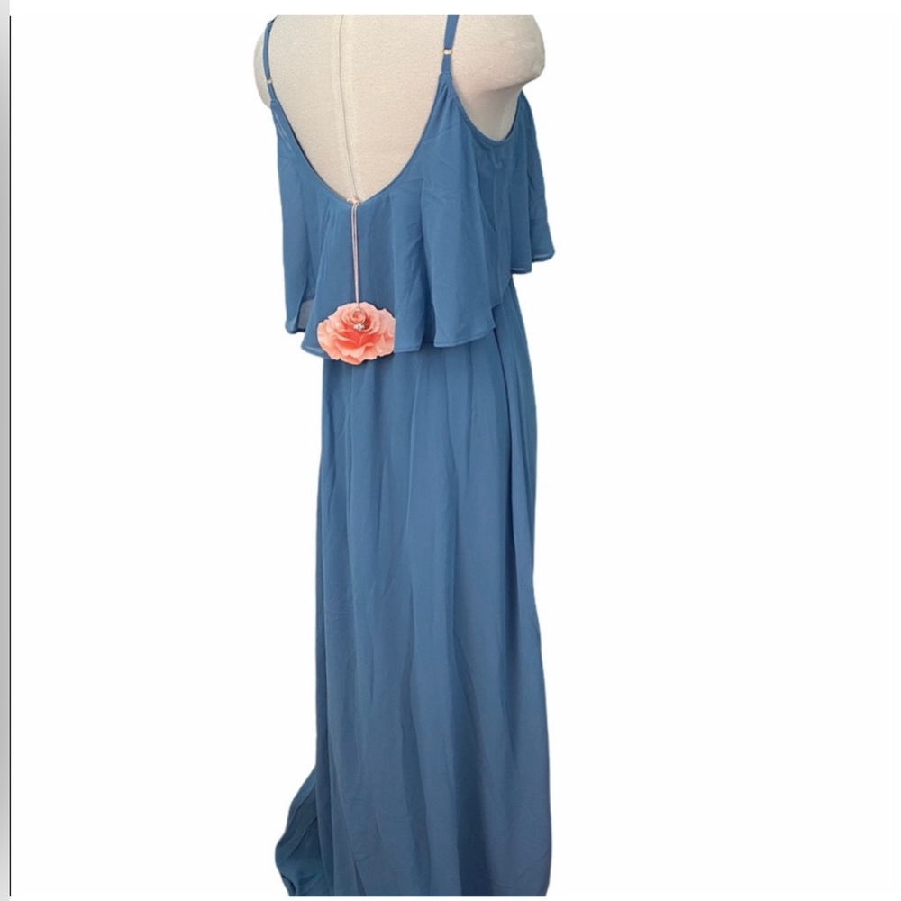 Show Me your Mumu Elegant Blue Off-Shoulder Maxi Dress - Picture 4 of 7
